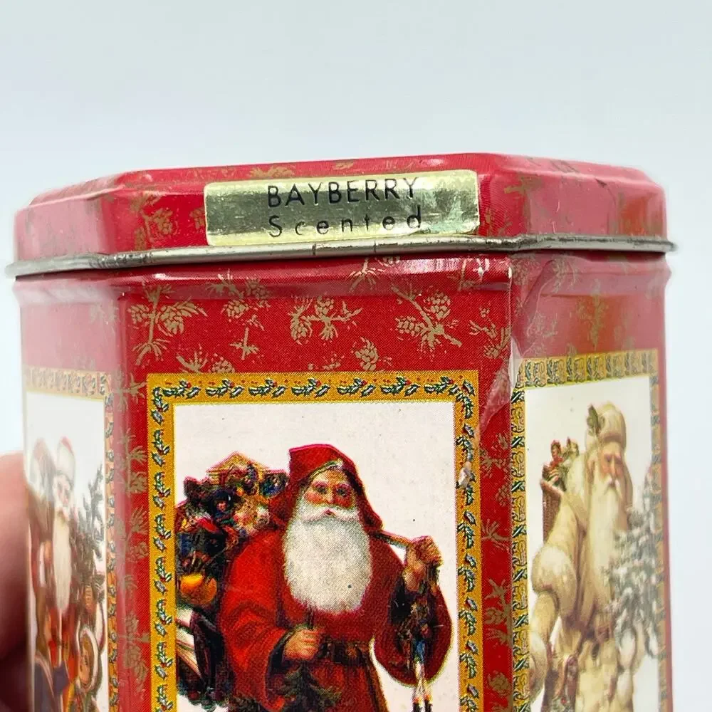 Vtg 1990s GiftCo Wick 'n Tin Bayberry Scented Christmas Candle With Original Box